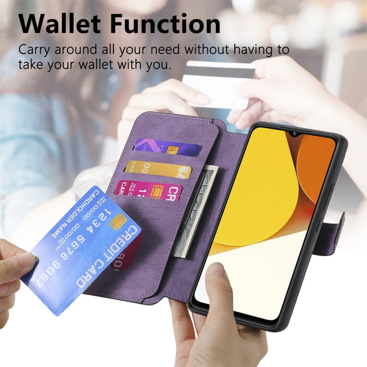 For vivo Y35 5G CaseNeo MagSafe RFID Anti-theft Retro Leather Phone Case(Purple)