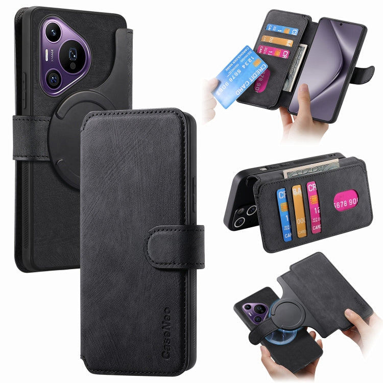 For Huawei Pura 70 Pro CaseNeo MagSafe RFID Anti-theft Retro Leather Phone Case(Black)