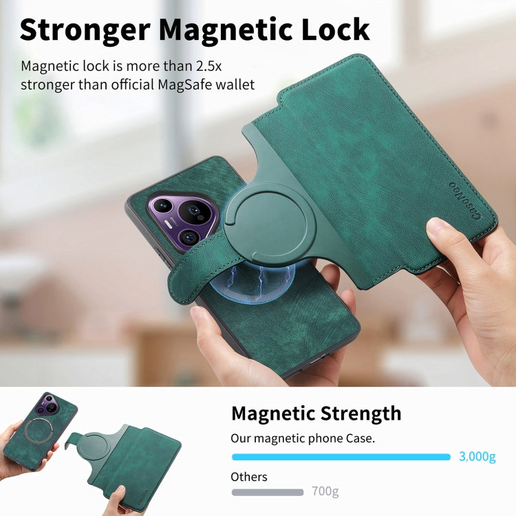 For Huawei Pura 70 Pro CaseNeo MagSafe RFID Anti-theft Retro Leather Phone Case(Green)