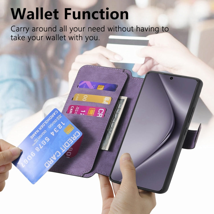 For Huawei Pura 70 Pro CaseNeo MagSafe RFID Anti-theft Retro Leather Phone Case(Purple)