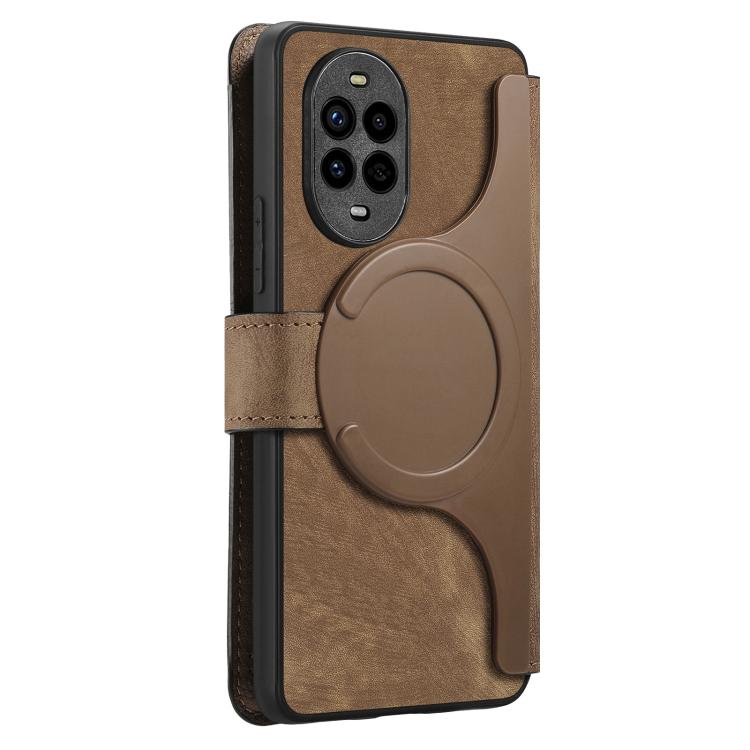 For Huawei nova 13 Pro CaseNeo MagSafe RFID Anti-theft Retro Leather Phone Case(Brown)