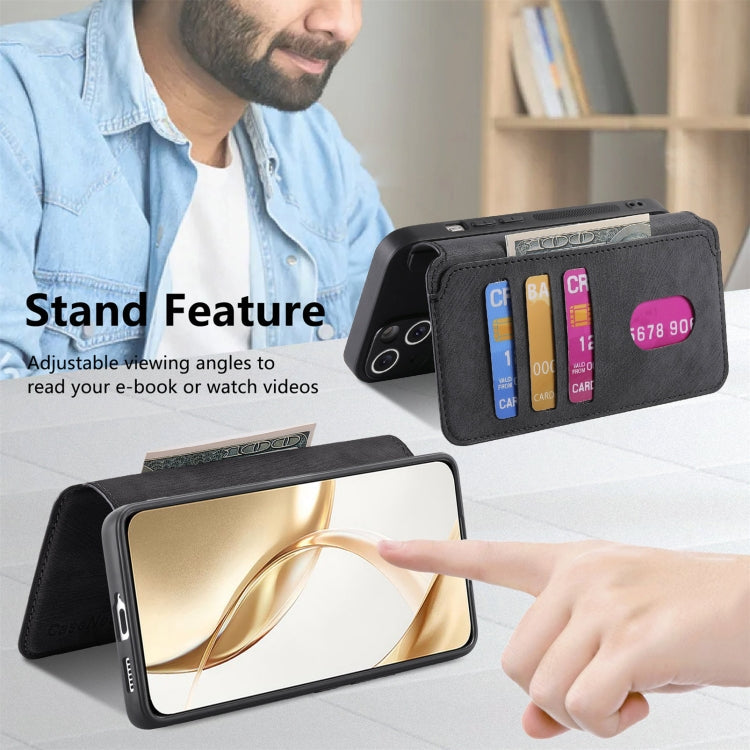 For Honor 200 CaseNeo MagSafe RFID Anti-theft Retro Leather Phone Case(Black)