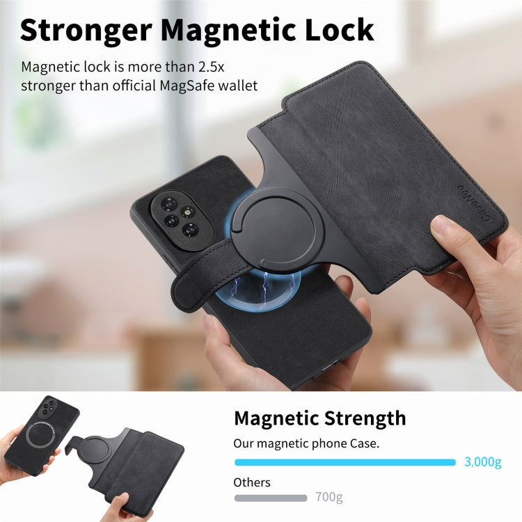 For Honor 200 CaseNeo MagSafe RFID Anti-theft Retro Leather Phone Case(Black)