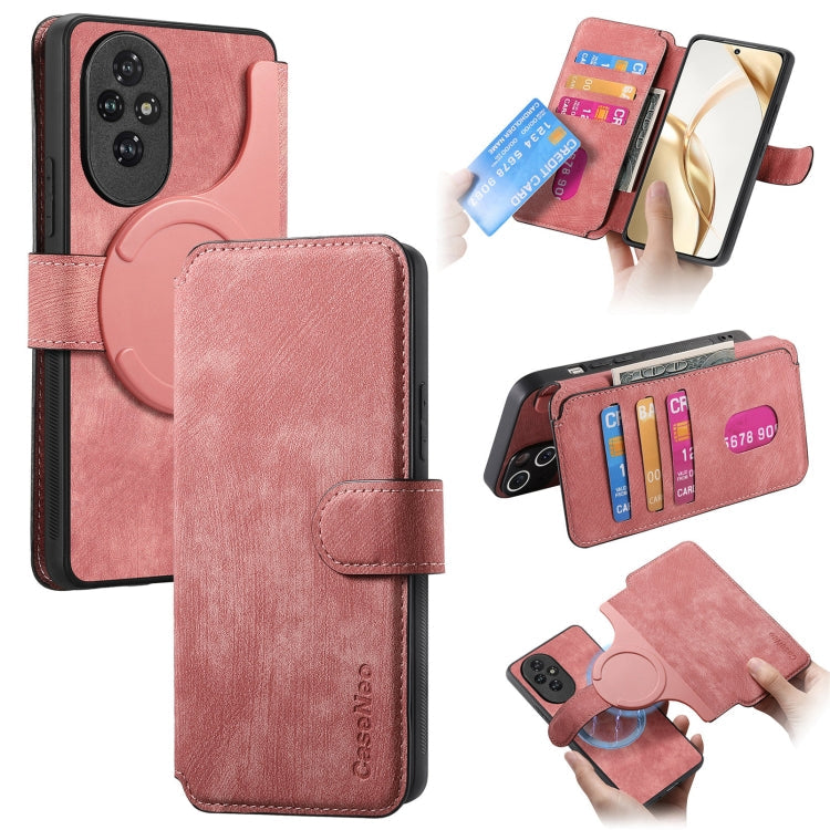 For Honor 200 CaseNeo MagSafe RFID Anti-theft Retro Leather Phone Case(Pink)
