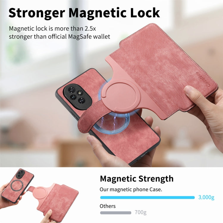 For Honor 200 CaseNeo MagSafe RFID Anti-theft Retro Leather Phone Case(Pink)
