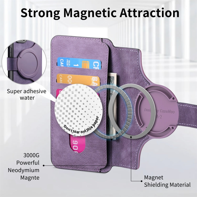 For Honor 200 CaseNeo MagSafe RFID Anti-theft Retro Leather Phone Case(Purple)