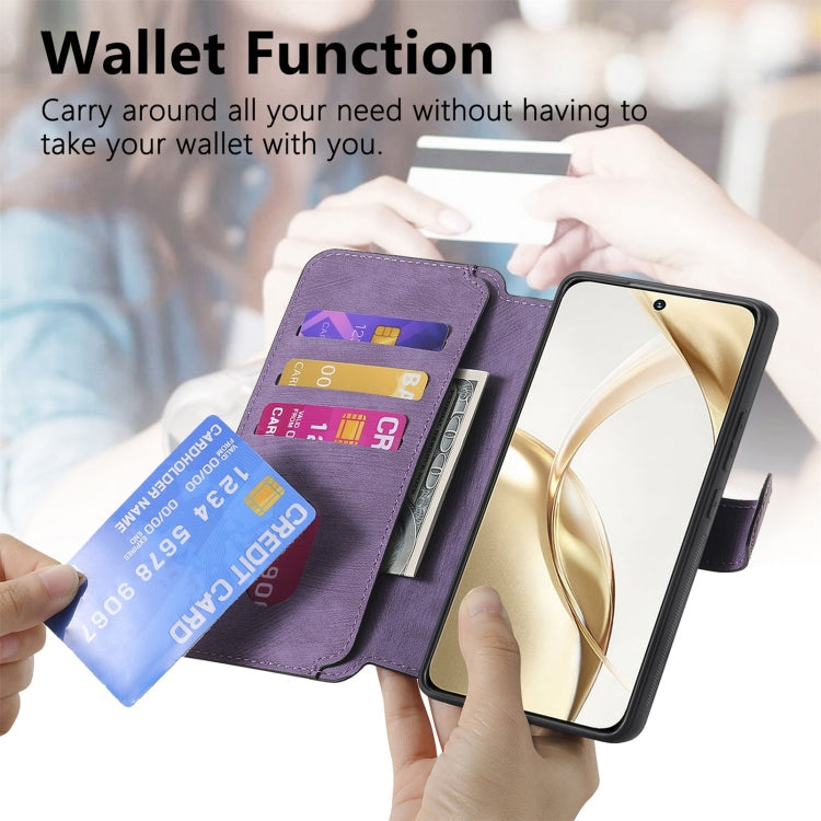 For Honor 200 CaseNeo MagSafe RFID Anti-theft Retro Leather Phone Case(Purple)