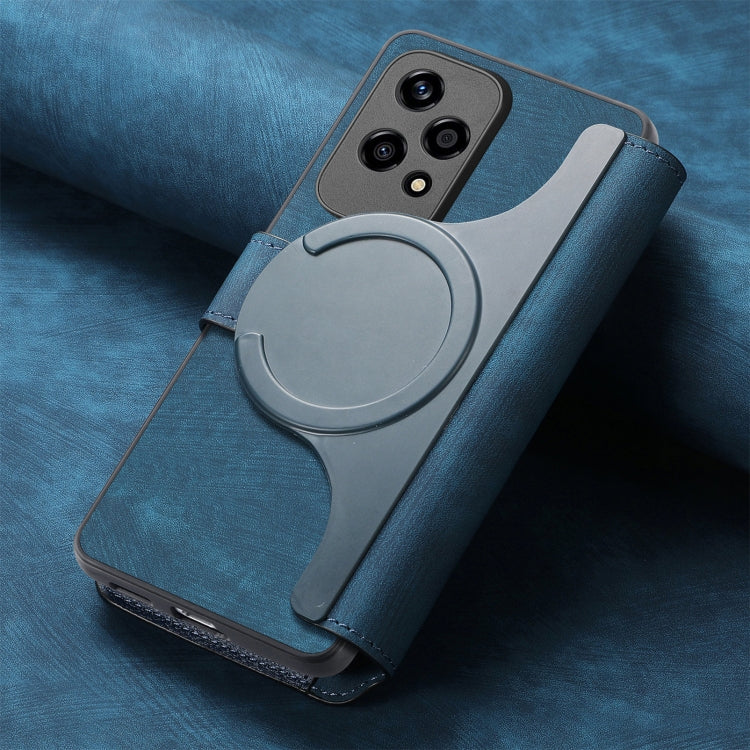 For Honor 200 Lite Global CaseNeo MagSafe RFID Anti-theft Retro Leather Phone Case(Blue)