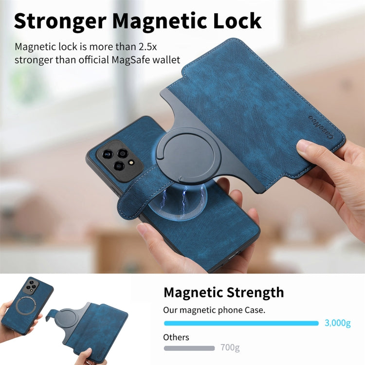 For Honor 200 Lite Global CaseNeo MagSafe RFID Anti-theft Retro Leather Phone Case(Blue)