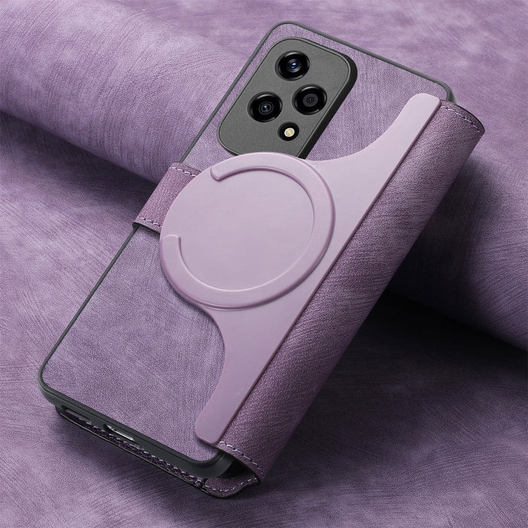 For Honor 200 Lite Global CaseNeo MagSafe RFID Anti-theft Retro Leather Phone Case(Purple)