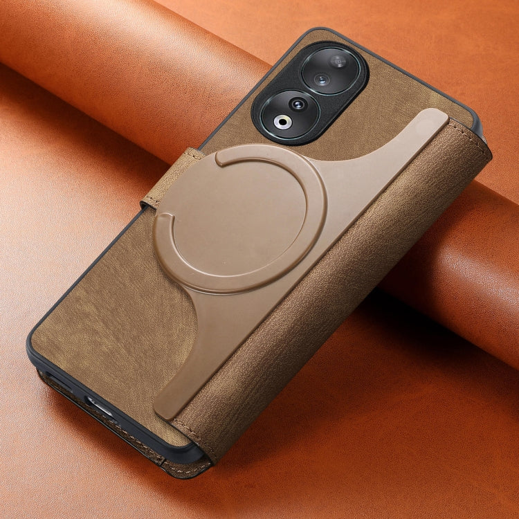 For Honor 90 CaseNeo MagSafe RFID Anti-theft Retro Leather Phone Case(Brown)