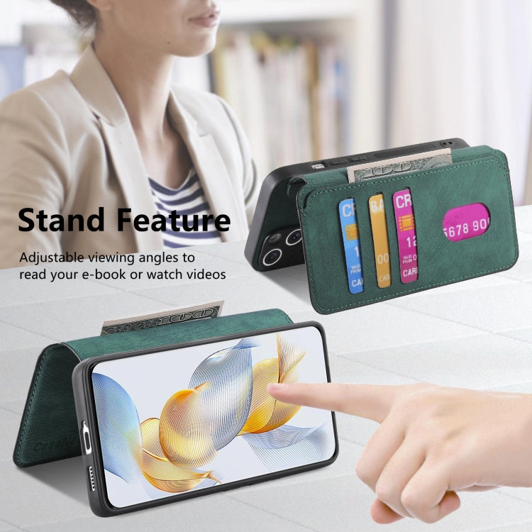 For Honor 90 CaseNeo MagSafe RFID Anti-theft Retro Leather Phone Case(Green)