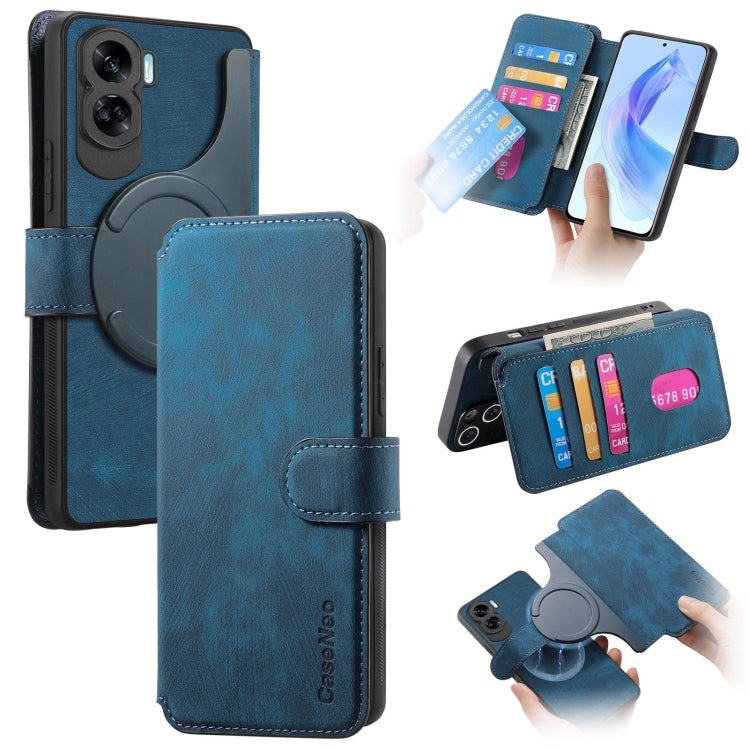 For Honor 90 Lite CaseNeo MagSafe RFID Anti-theft Retro Leather Phone Case(Blue)
