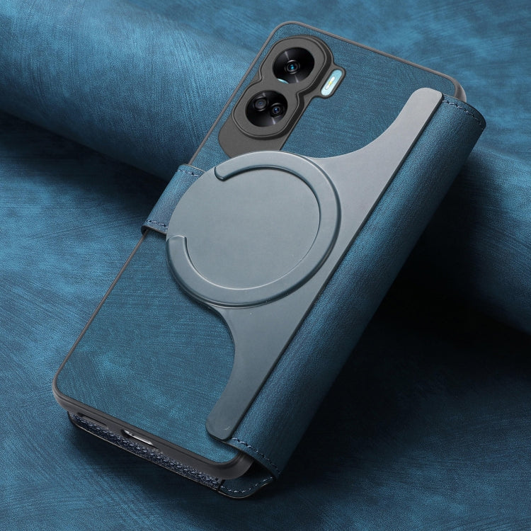 For Honor 90 Lite CaseNeo MagSafe RFID Anti-theft Retro Leather Phone Case(Blue)
