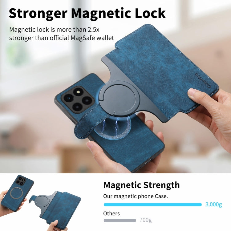 For Honor X6a CaseNeo MagSafe RFID Anti-theft Retro Leather Phone Case(Blue)