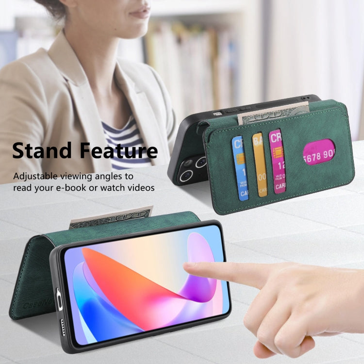 For Honor X6a CaseNeo MagSafe RFID Anti-theft Retro Leather Phone Case(Green)