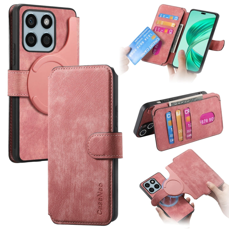 For Honor X8b CaseNeo MagSafe RFID Anti-theft Retro Leather Phone Case(Pink)