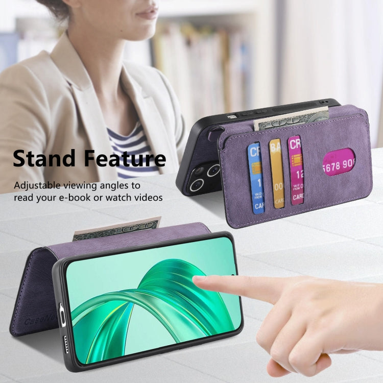 For Honor X8b CaseNeo MagSafe RFID Anti-theft Retro Leather Phone Case(Purple)