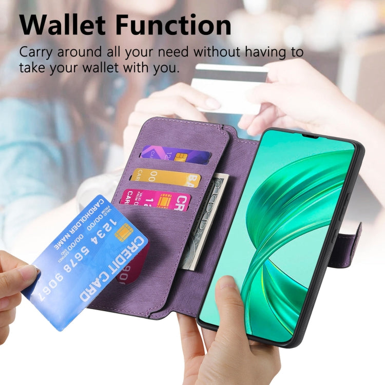 For Honor X8b CaseNeo MagSafe RFID Anti-theft Retro Leather Phone Case(Purple)