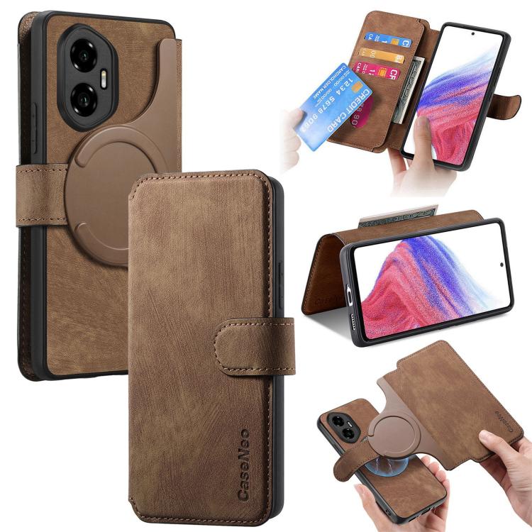 For Honor 300 CaseNeo MagSafe RFID Anti-theft Retro Leather Phone Case(Brown)