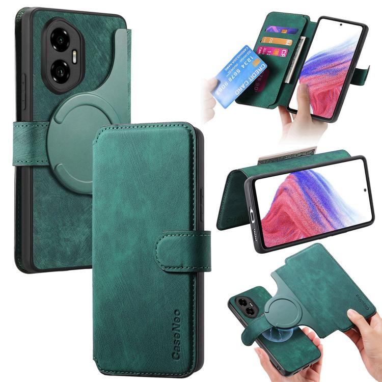 For Honor 300 CaseNeo MagSafe RFID Anti-theft Retro Leather Phone Case(Green)