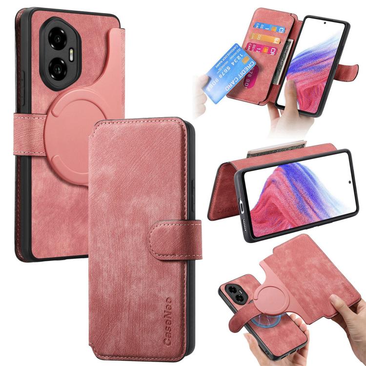 For Honor 300 CaseNeo MagSafe RFID Anti-theft Retro Leather Phone Case(Pink)