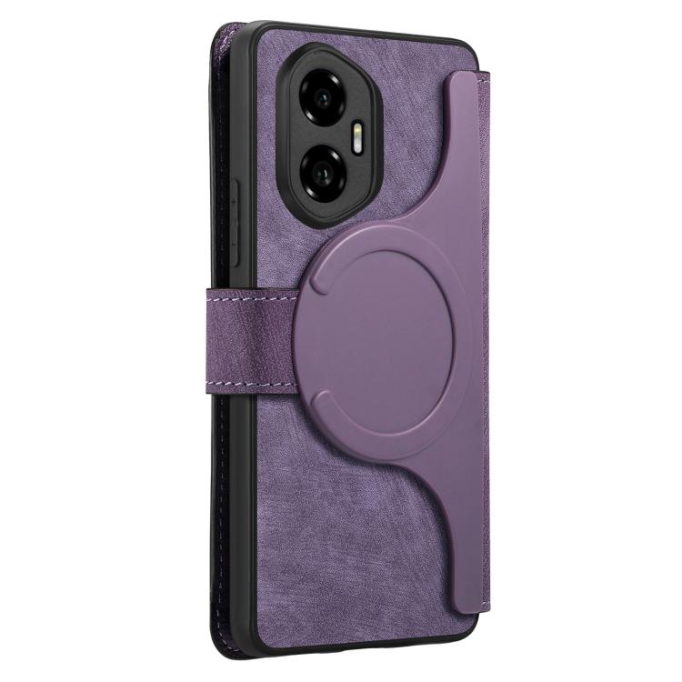 For Honor 300 CaseNeo MagSafe RFID Anti-theft Retro Leather Phone Case(Purple)