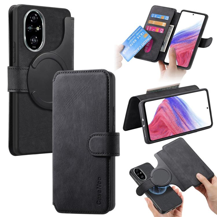For Honor 200 Pro CaseNeo MagSafe RFID Anti-theft Retro Leather Phone Case(Black)