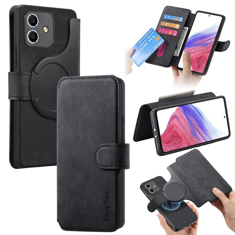 For Honor Play6C CaseNeo MagSafe RFID Anti-theft Retro Leather Phone Case(Black)