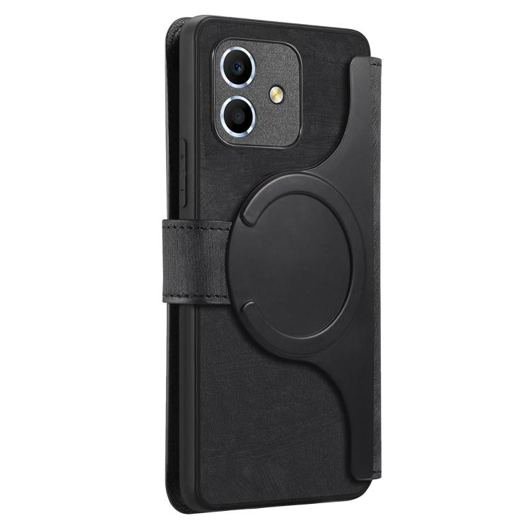 For Honor Play6C CaseNeo MagSafe RFID Anti-theft Retro Leather Phone Case(Black)