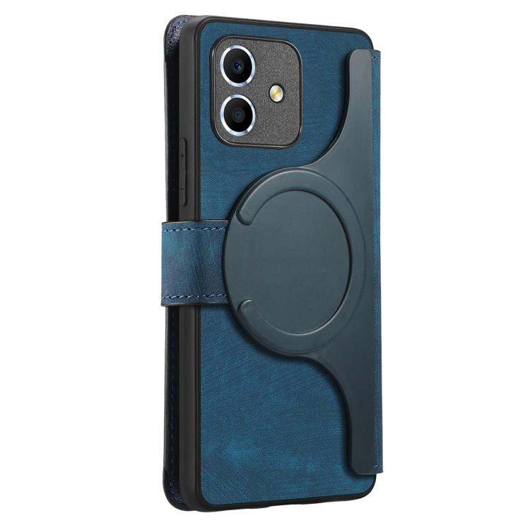 For Honor Play6C CaseNeo MagSafe RFID Anti-theft Retro Leather Phone Case(Blue)