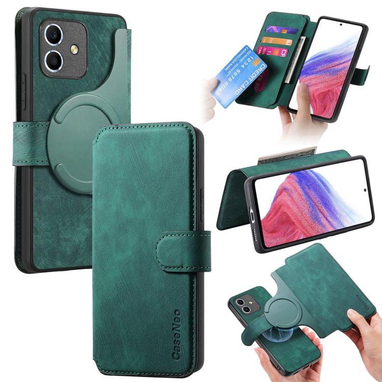 For Honor Play6C CaseNeo MagSafe RFID Anti-theft Retro Leather Phone Case(Green)