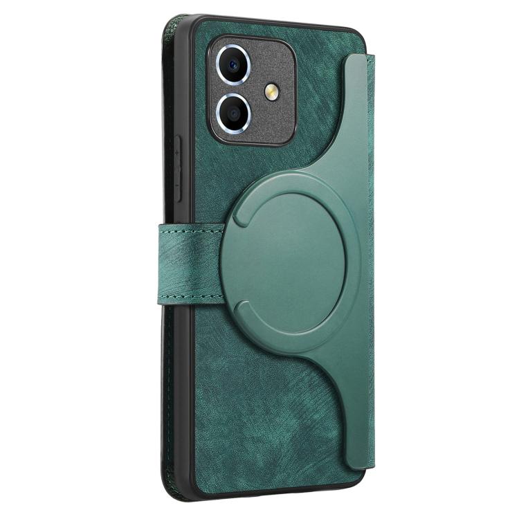 For Honor Play6C CaseNeo MagSafe RFID Anti-theft Retro Leather Phone Case(Green)