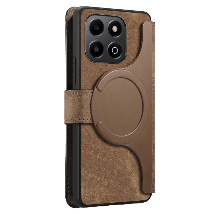 For Honor X6b CaseNeo MagSafe RFID Anti-theft Retro Leather Phone Case(Brown)
