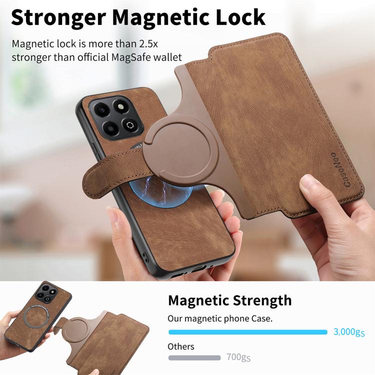 For Honor X6b CaseNeo MagSafe RFID Anti-theft Retro Leather Phone Case(Brown)