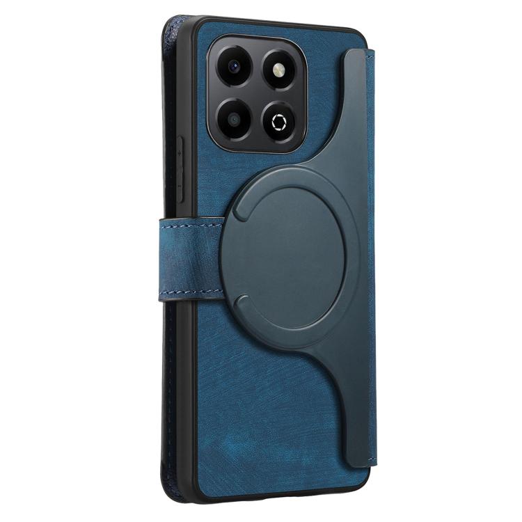 For Honor X6b CaseNeo MagSafe RFID Anti-theft Retro Leather Phone Case(Blue)