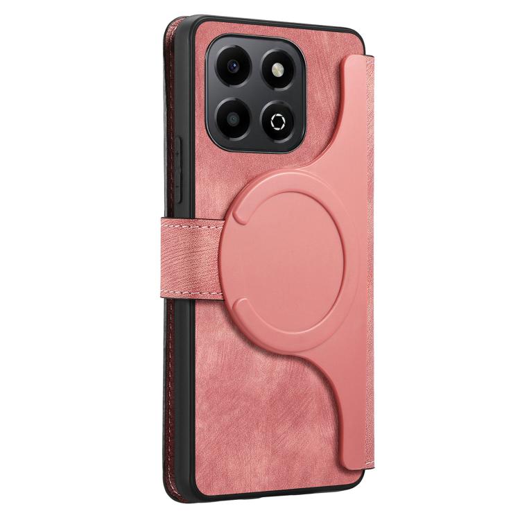 For Honor X6b CaseNeo MagSafe RFID Anti-theft Retro Leather Phone Case(Pink)