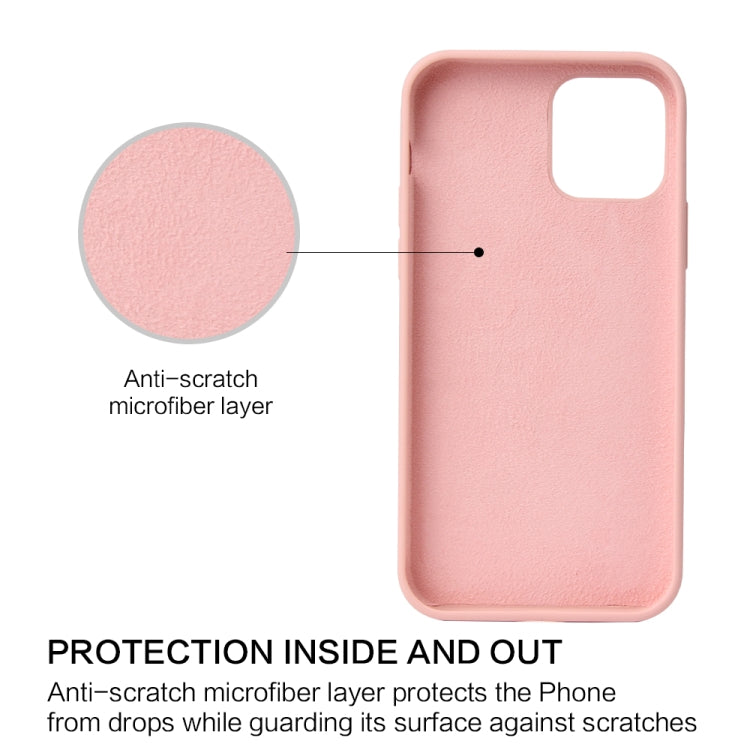 For iPhone 12 / 12 Pro Solid Color Liquid Silicone Shockproof Protective Case(Diamond Blue)