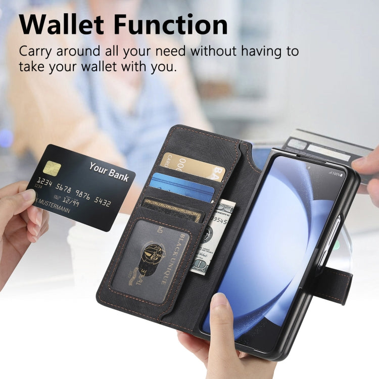For Samsung Galaxy Z Fold6 CaseNeo MagSafe RFID Anti-theft Retro Leather Phone Case(Black)