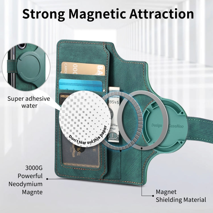 For Samsung Galaxy Z Fold6 CaseNeo MagSafe RFID Anti-theft Retro Leather Phone Case(Green)