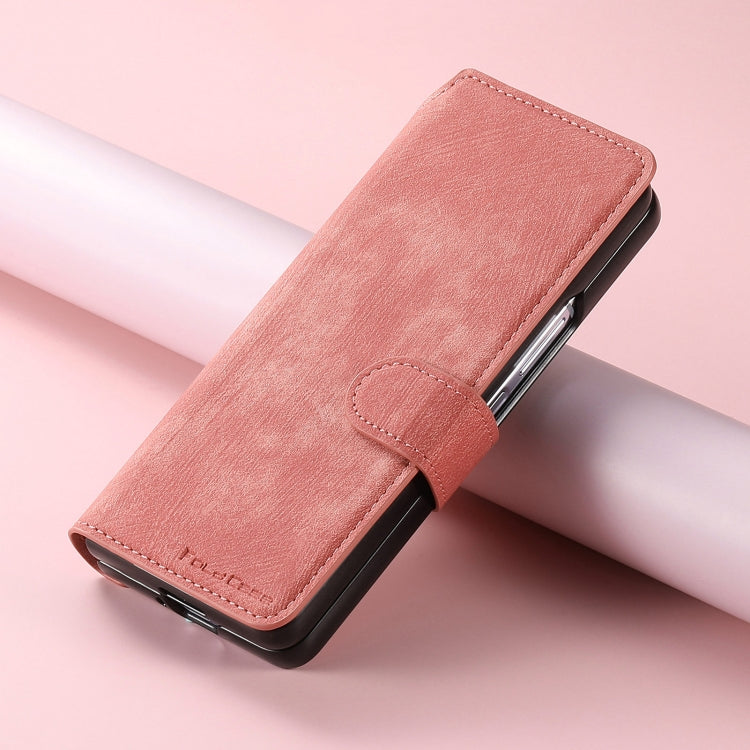 For Samsung Galaxy Z Fold6 CaseNeo MagSafe RFID Anti-theft Retro Leather Phone Case(Pink)