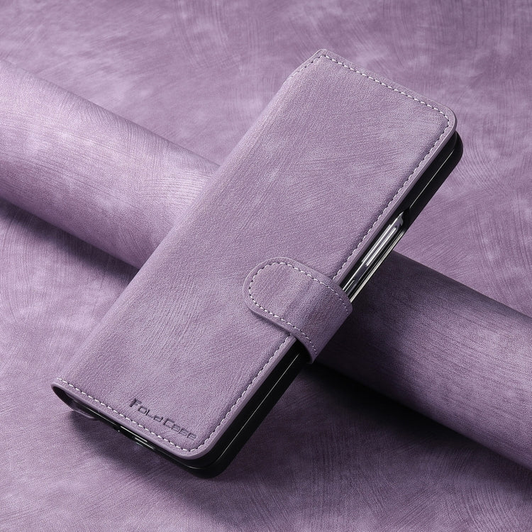 For Samsung Galaxy Z Fold6 CaseNeo MagSafe RFID Anti-theft Retro Leather Phone Case(Purple)