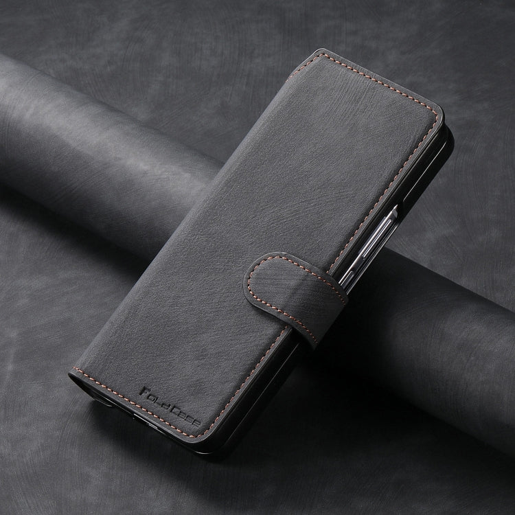 For Samsung Galaxy Z Fold5 CaseNeo MagSafe RFID Anti-theft Retro Leather Phone Case(Black)