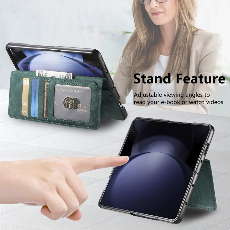 For Samsung Galaxy Z Fold5 CaseNeo MagSafe RFID Anti-theft Retro Leather Phone Case(Green)