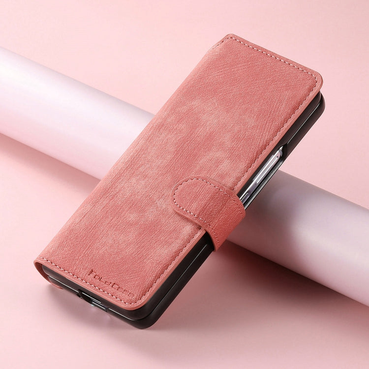 For Samsung Galaxy Z Fold4 CaseNeo MagSafe RFID Anti-theft Retro Leather Phone Case(Pink)