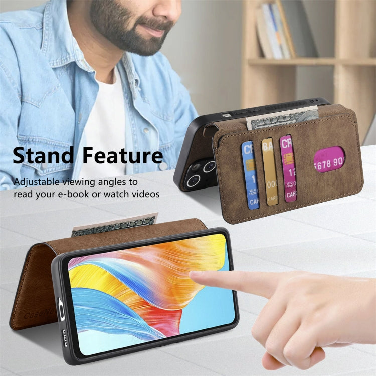 For OPPO A38 4G / A18 4G CaseNeo MagSafe RFID Anti-theft Retro Leather Phone Case(Brown)