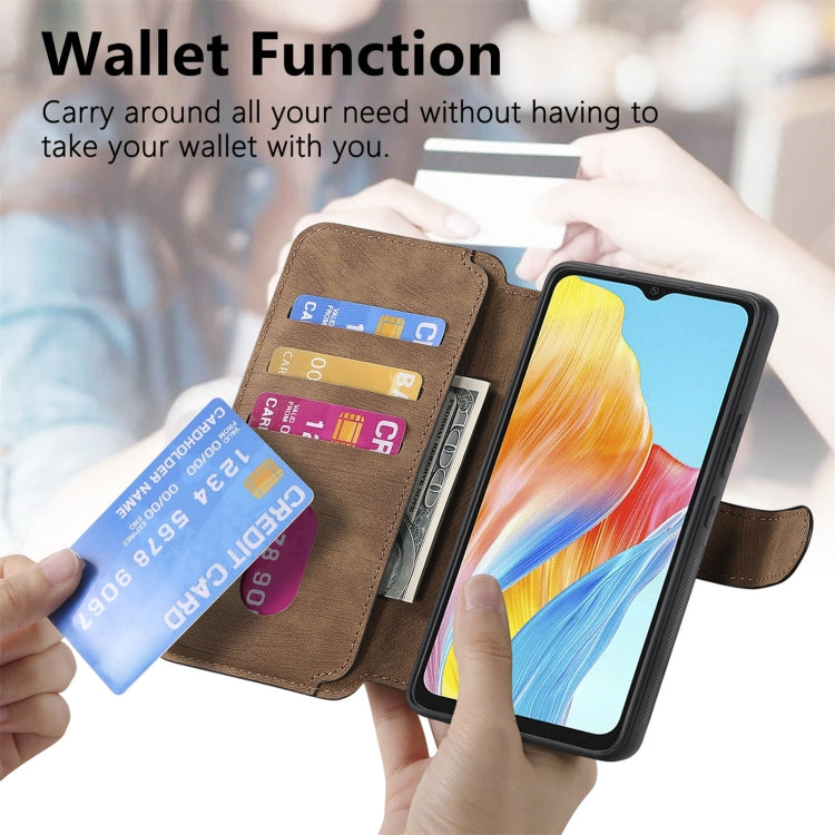 For OPPO A38 4G / A18 4G CaseNeo MagSafe RFID Anti-theft Retro Leather Phone Case(Brown)