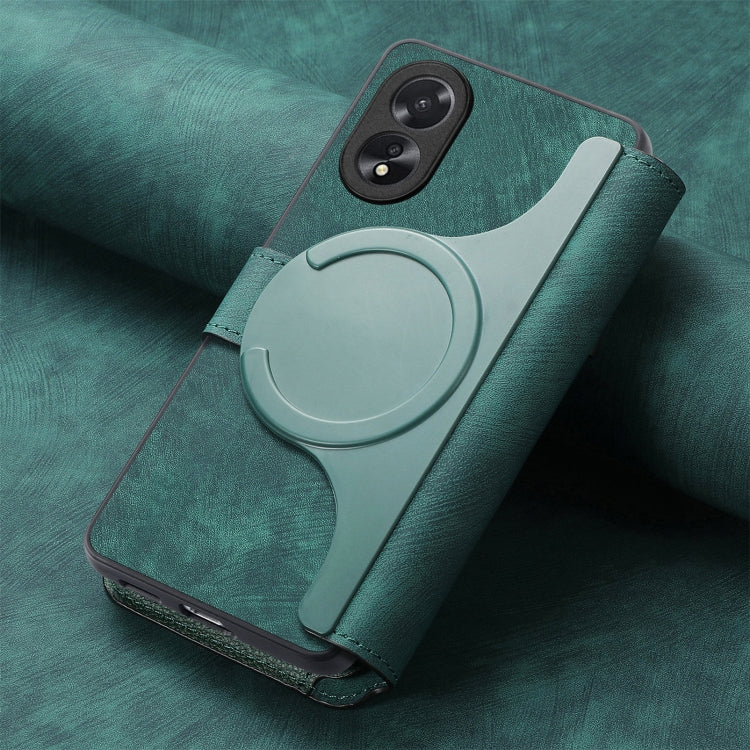 For OPPO A38 4G / A18 4G CaseNeo MagSafe RFID Anti-theft Retro Leather Phone Case(Green)