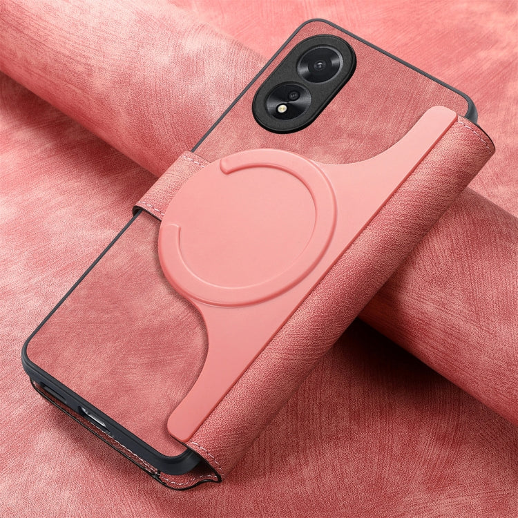 For OPPO A38 4G / A18 4G CaseNeo MagSafe RFID Anti-theft Retro Leather Phone Case(Pink)