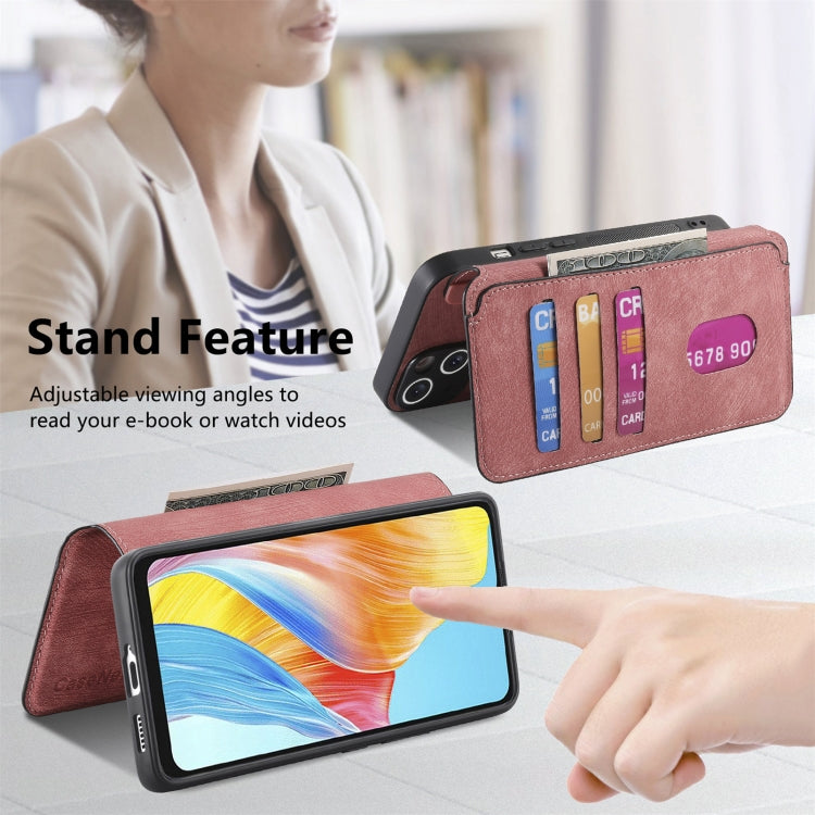 For OPPO A38 4G / A18 4G CaseNeo MagSafe RFID Anti-theft Retro Leather Phone Case(Pink)